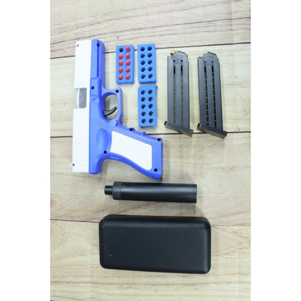 Shell Throwing Model Gun Mini Pistol Outdoor Model Toy Gun Blue White +14 - Picture 9 of 13